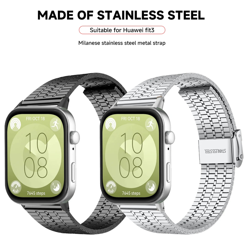 Metal Watch Bracelet Strap for Huawei Watch Fit 4 4Pro 3 Smartwatch Stainless Steel Band for Huawei Watch Fit2/1 Metal Wristband
