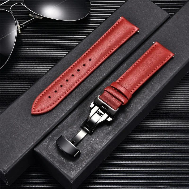New Women's Business Commuter Strap 18mm 20mm 22mm 24mm with Automatic Butterfly Buckle Watchband