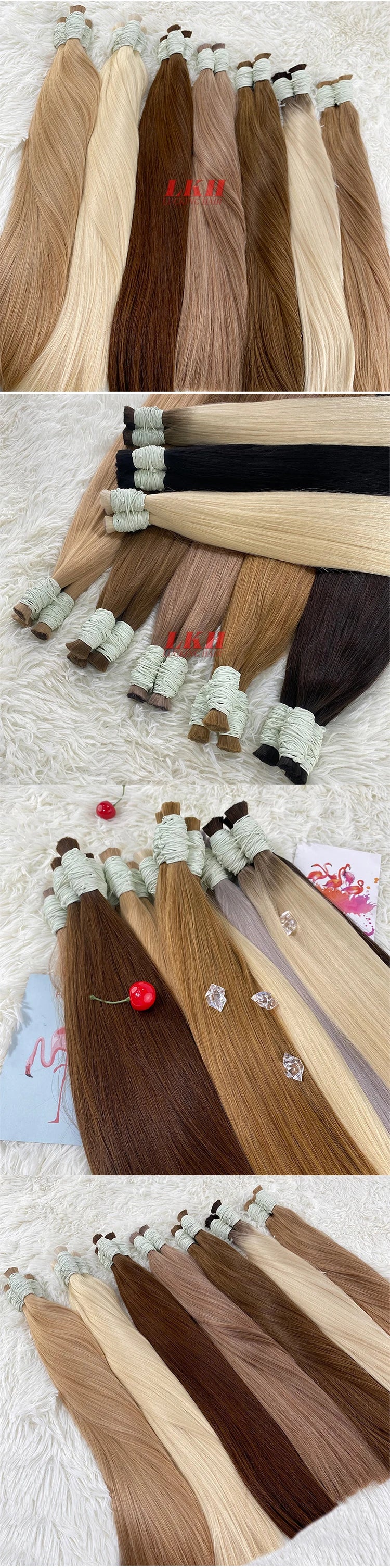 extensiones de cabello natural humano 100% natural original straight extensions raw vietnamese Indian human hair Bulk bundles
