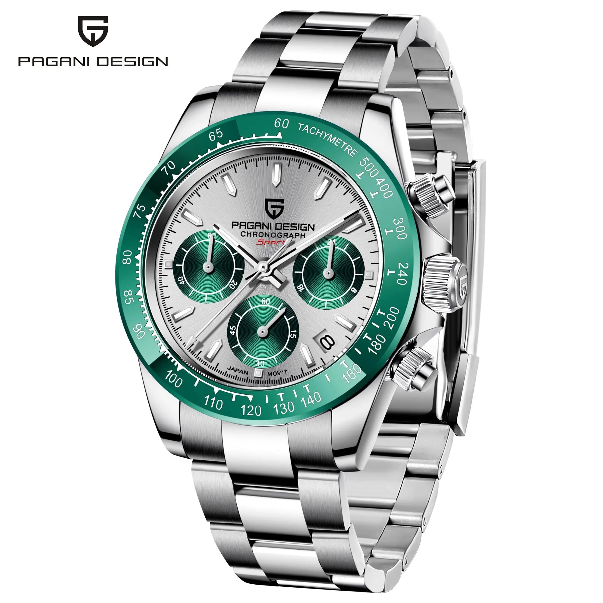 PAGANI DESIGN Men's Casual Quartz Watch 40Mm Outdoor Trendy Stainless Steel Sapphire Wear-Resistant Mirror Luminous Diving Watch