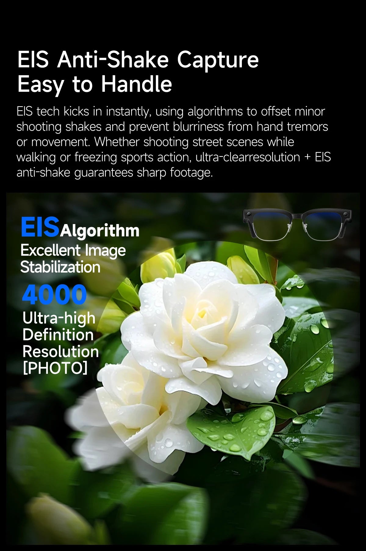New Upgrade 800W Pixel Smart Glasses With Camera Video Recording AI Photo Recognition Call Language Translation Voice Sunglasses