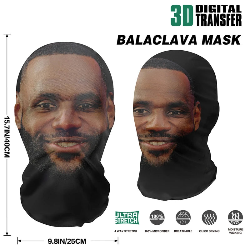 New 3D Printed  Kanye Mask Elastic Mesh Full Face Mask for Unisex Cosplay Headwear Party Simulation Balaclava Hat Headgear Props