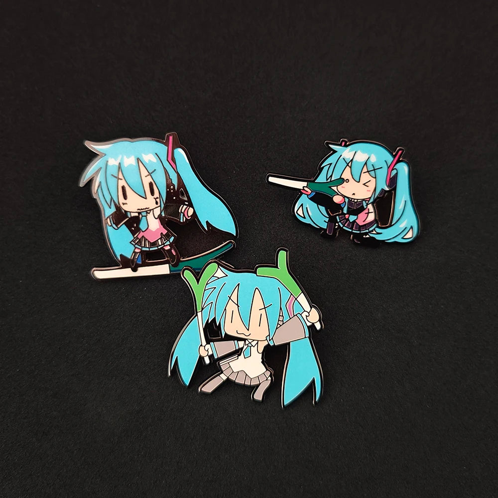 Anime-related clothing accessories, role-playing decorative badges, music girls, enamel brooches, clothes, schoolbags, backpacks