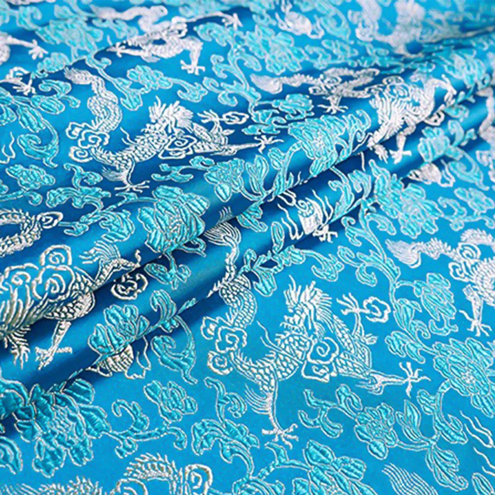 Chinese Dragon Pattern Brocade Jacquard Damask Fabrics Imitation Silk For Cheongsam Garment DIY Designer Cloth Patchwork Pillow