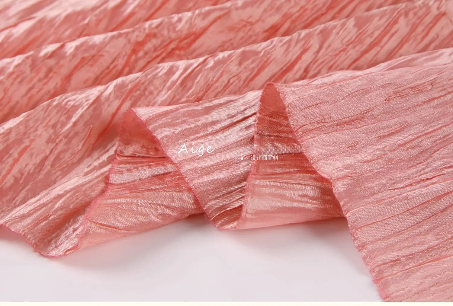 Irregular Pleated Fabric Glossy By Meters for Dress Skirt Shirt Windbreaker Diy Sewing Designer Cloth Soft Comfortable Plain Red