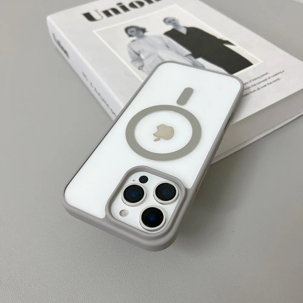 Luxury Original for Magsafe Transparent Phone Case For iPhone 16 Plus 15 ProMax 14 13 12 11 Mini Magnetic Protective Clear Cover
