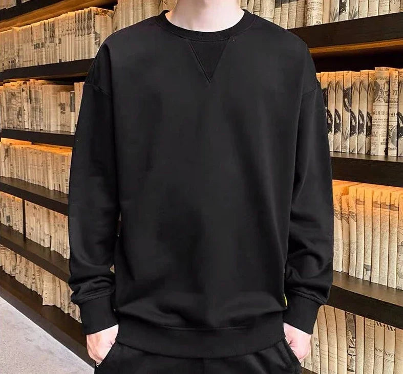 T Shirts for Men Plain Smooth Pullover Unicolor Tops Round Neck Male Clothes Polyester Fashion Trends 2025 Japan Y2k Sweatshirts