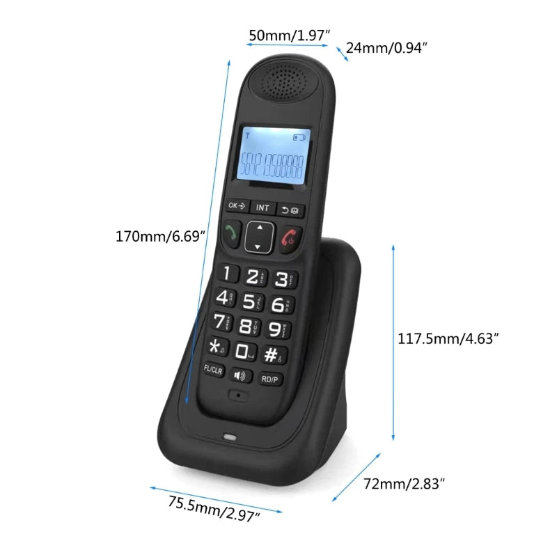 F3MA Wireless Telephone Set Fixed Landline with Caller and Number Storage Backlit