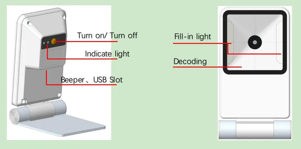 New Arrial Foldable Omnidirectional Desktop 2D Barcode Scanner Automatic Wired USB Platform Bar Code Reader for Supermarket