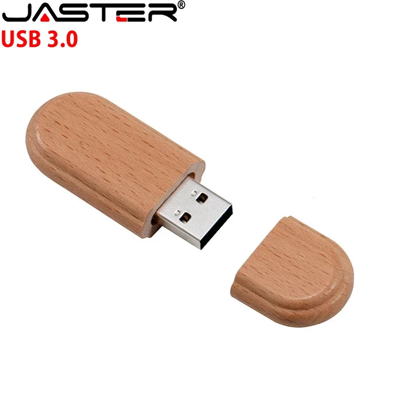 JASTER Wooden USB 3.0 Flash Drives 128GB Free Custom Logo Pen drive 64GB 32GB with Box Memory Stick Creative gift Laptop U disk