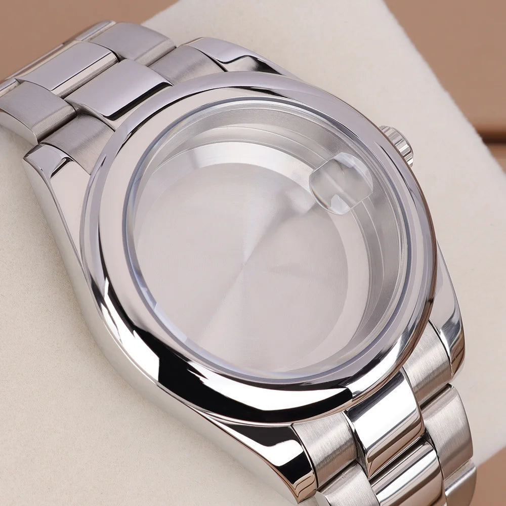 39mm/36mm Fluted Watch Case Sapphire Glass For Datejust Air King Oyster NH35 NH36 NH38 NH34 NH70 Miyota8215 8205 Movt 28.5mmDial