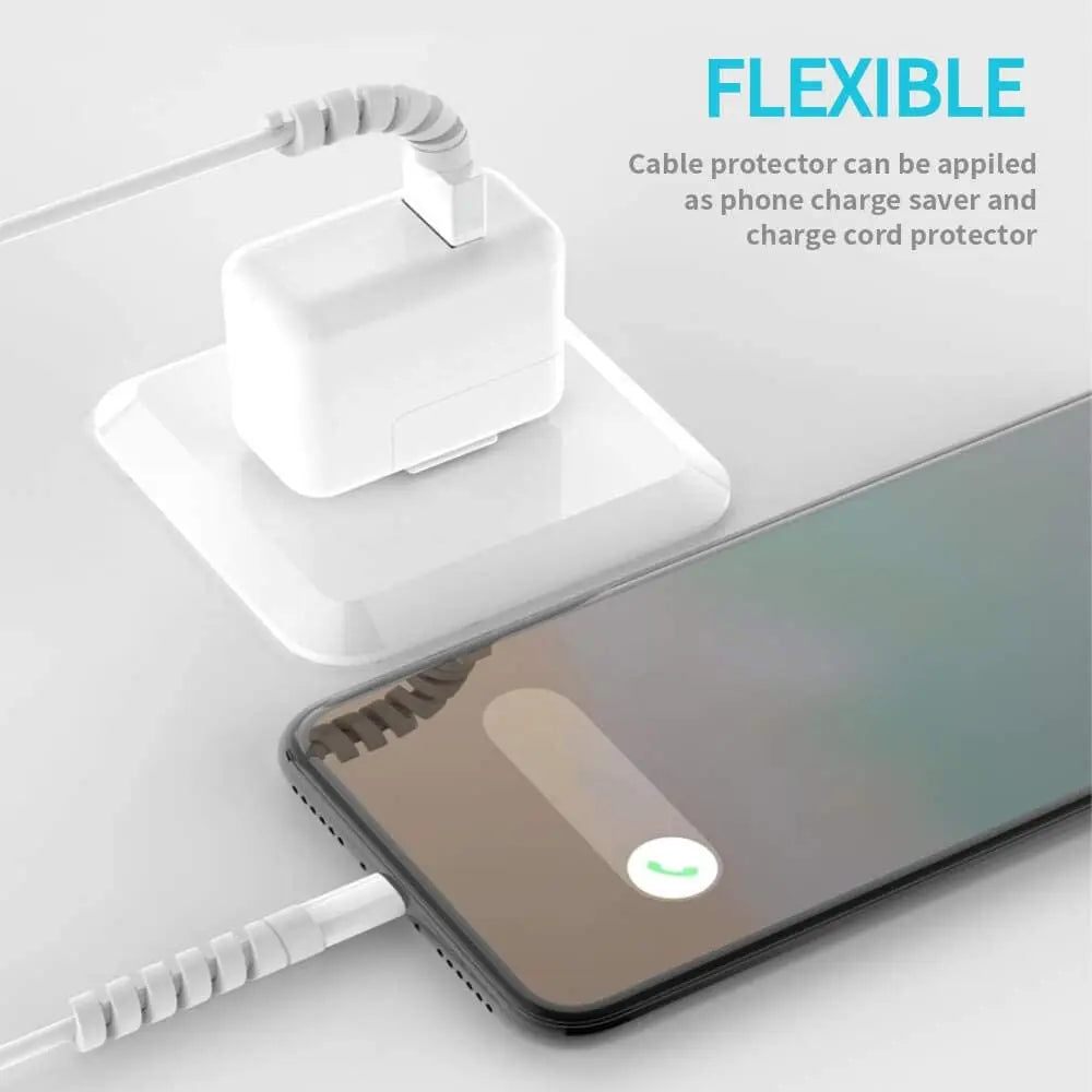 10Pcs Cable Protector Spiral Phone Charger Cable Saver Silicone Cable Management Organizer for Headphone Cellphone Mouse Cord