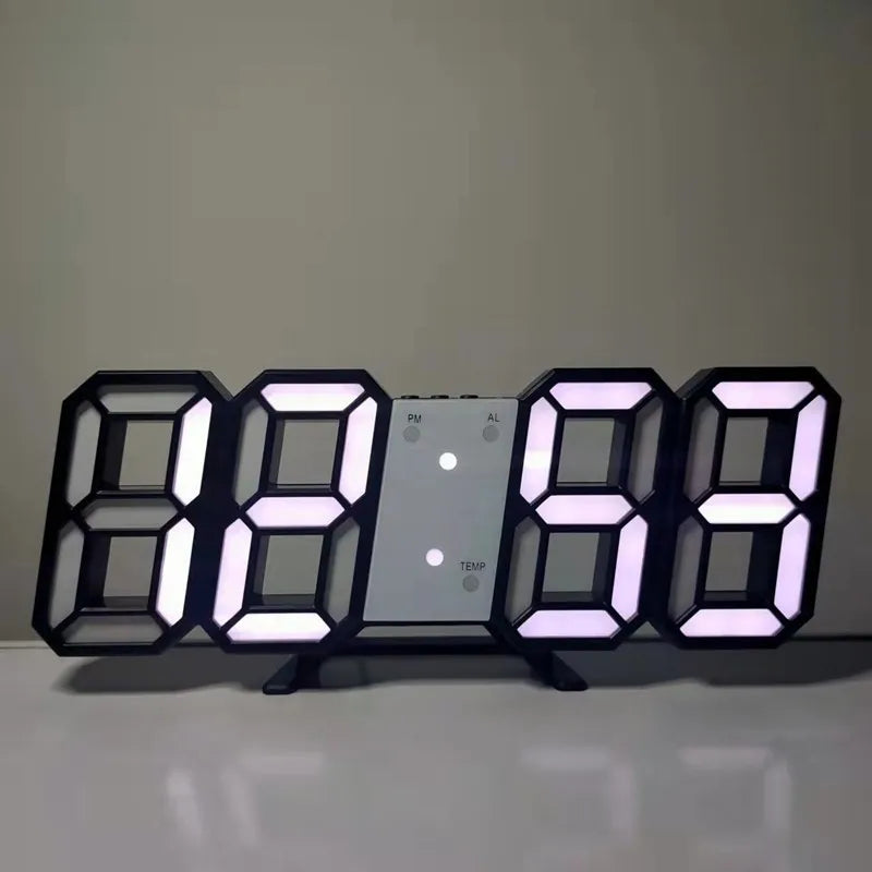 LED Digital Alarm Clock Wall Hanging With 3D Display Date Temperature For Home Kitchen Office Decoration Clocks Decor