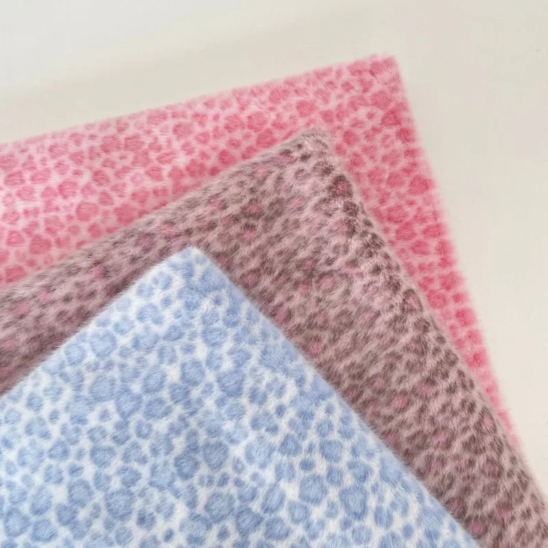 New Fashion Retro Furry Leopard Print Fabric for Handmade Diy Sewing Sofa Pillow Dress Clothing Designer Cloth Material