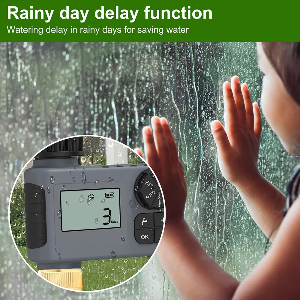 Smart Irrigation Timer Automatic Watering Timer Rain Delay Sprinkler Programmable Irrigation Controller for Outdoor Garden Lawn