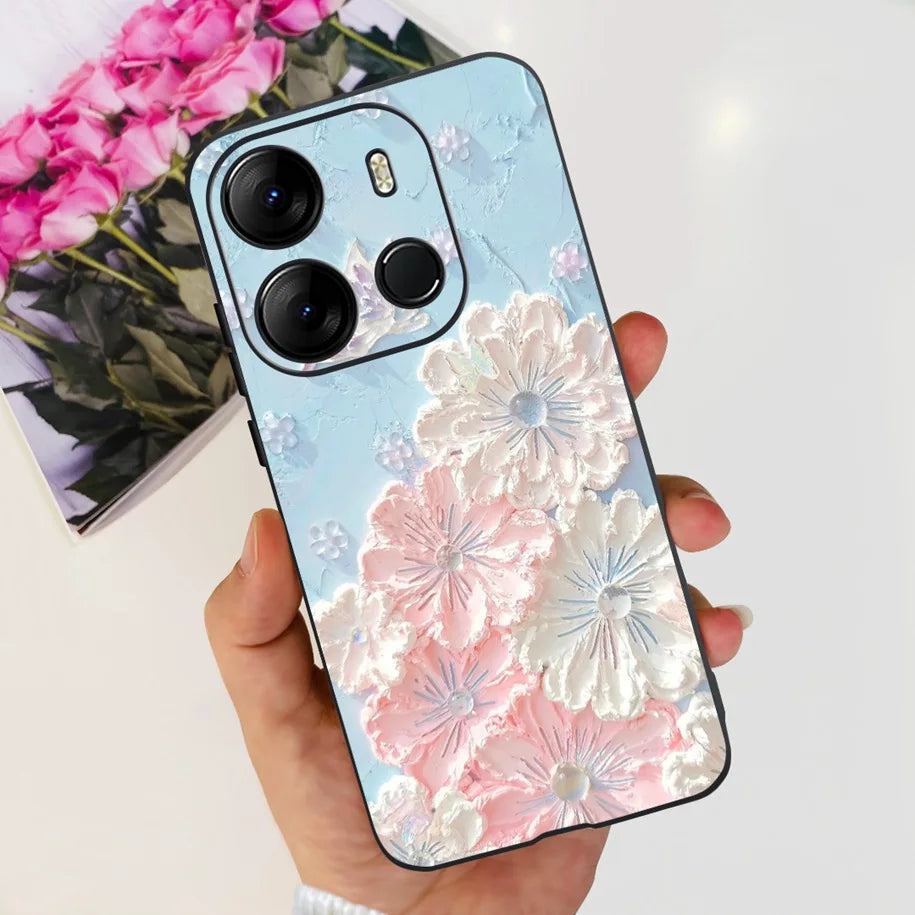 For Tecno Pop 7 Pro Pop7 Case Fashion Marble Soft Silicone Matte Coque For Tecno Spark Go 2023 Funda Pop7Pro BF6 BF7 BF7h Bumper