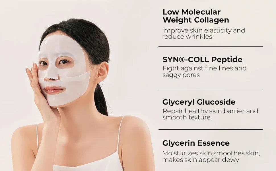 Deep Collagen Anti Wrinkle Lifting Mask Collagen Face Mask Overnight, Deep Collagen Mask for Lifting Firming Moisturizing(5Pack)