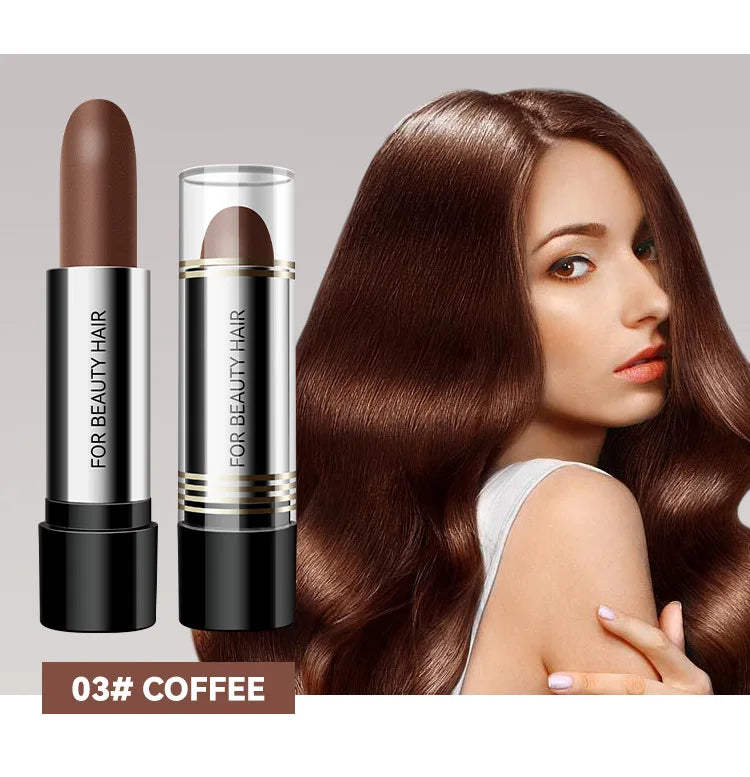 Black Brown Disposable Temporary Hair Dye Pen Lipstick Style White Hair Coverage Hair Coloring Dyeing Chalk Quick Hair Color Dye