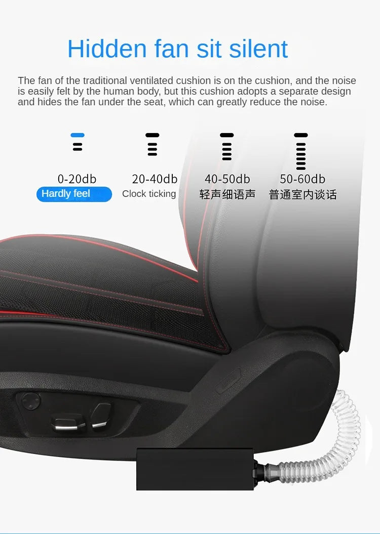 New Ventilated 12V 24V Cooling Car Seat Cushion Air Conditioned Heat Dissipation Ice Silk Pad Universal For Cars SUVs Trucks