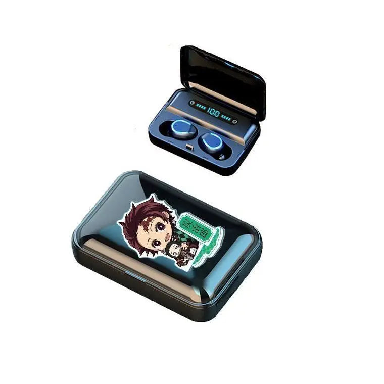 Demon Slayer Kamado Tanjirou Kamado Nezuko Cartoon Cute Bluetooth Headset Sports Fitness Convenient Wireless Charging Headset
