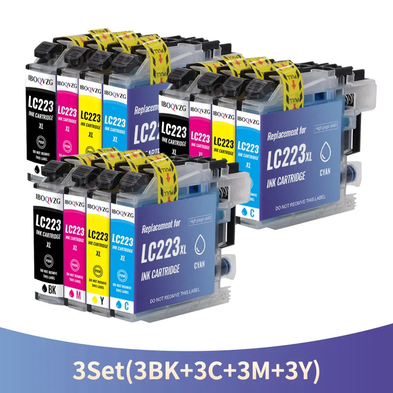 IBOQVZG Printer Cartridge Compatible For Brother LC223 LC221 Ink Cartridge MFC-J4420DW J4620DW J4625DW J5320DW J5620DW Printer