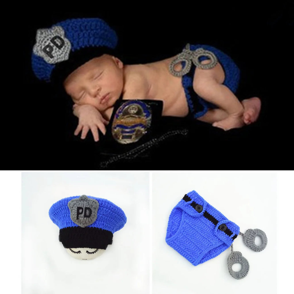 Baby Photography Clothing for Newborn Boys PD Security Suit Handmade Knit Children's Photography Accessories Baby Souvenirs