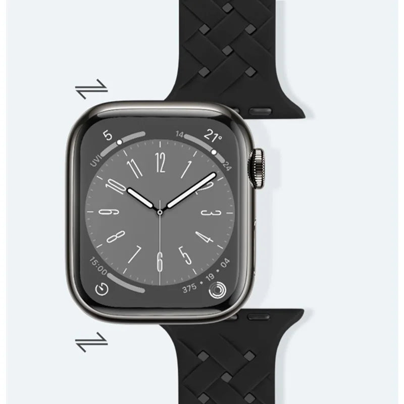 Woven Loop Silicone Strap for Apple Watch Band Ultra 49mm 44mm 40mm 45mm 42mm Sport Bracelet for IWatch Series 8 7 6 5 4 3 2 1