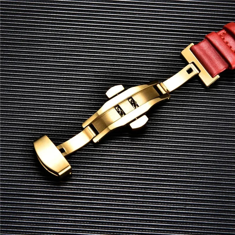 New Women's Business Commuter Strap 18mm 20mm 22mm 24mm with Automatic Butterfly Buckle Watchband