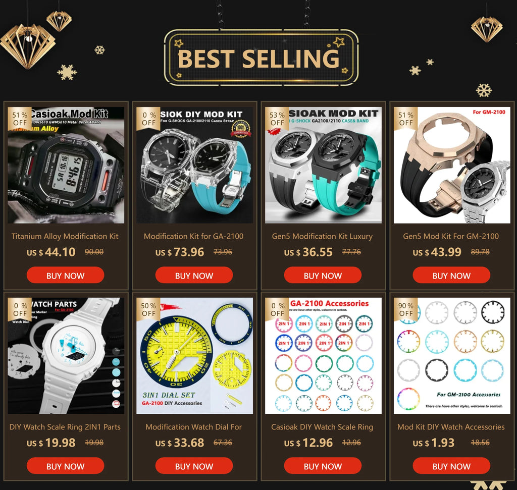 Luxury Diamond Watch Dial For GA2100 GA2100 DIY Watch Mod kit Dial Scale For GA-2100 GA2110 Modification Watch Parts Accessories