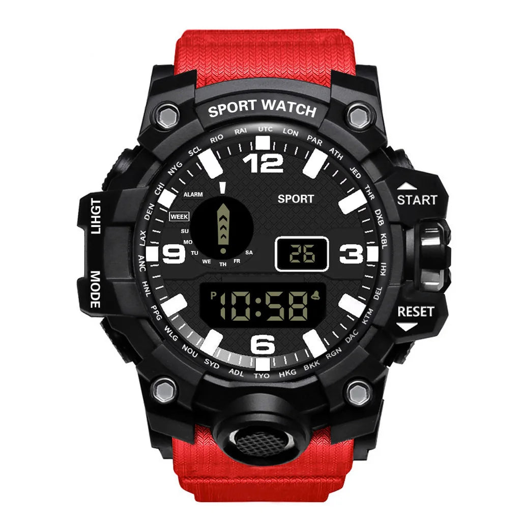 Sports Watch Men's LED Digital Watches Multifunction Military Clock Big Dial Waterproof Fitness Electronic Watch For Man