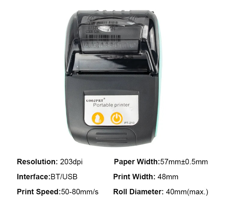 Mini Portable Thermal Printer Bluetooth For Phone Portable Printer Machine For Small Business 58mm Wireless Receipt Impresora