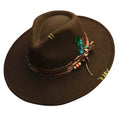 Fedoras felt hats men Actors perform hat Homburg Panama Props Western black green women's Headwear Decorate dancing party caps