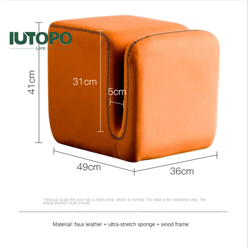 Household Living Room Hallway Pouf Nordic Sofa Stool Makeup Sitting Pier Fabric Shoe Changing Stool Book Storage Ottoman