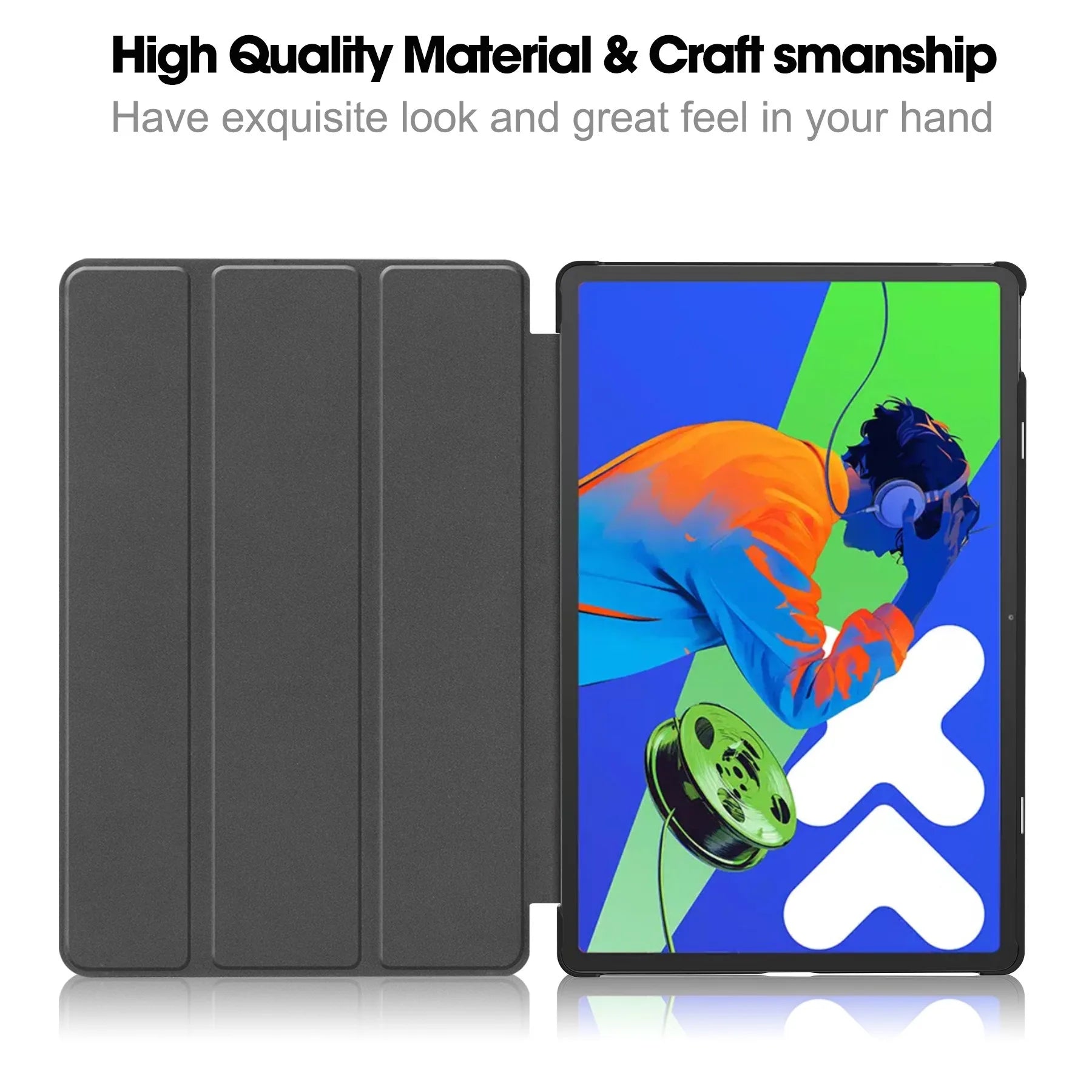 For Lenovo Xiaoxin Pad Pro 12.7 2025 Case Tri-Folding PU Leather Stand Tablet Cover for Xiaoxin Pad Pro 12.7 Inch 2025 TB-375FC