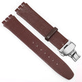 For Swatch SYXS116 GB274/GN239/GB294/287 Ultra-thin Plain Cowhide Genuine Leather Watch Strap 17mm Bracelet Watchband with Tools