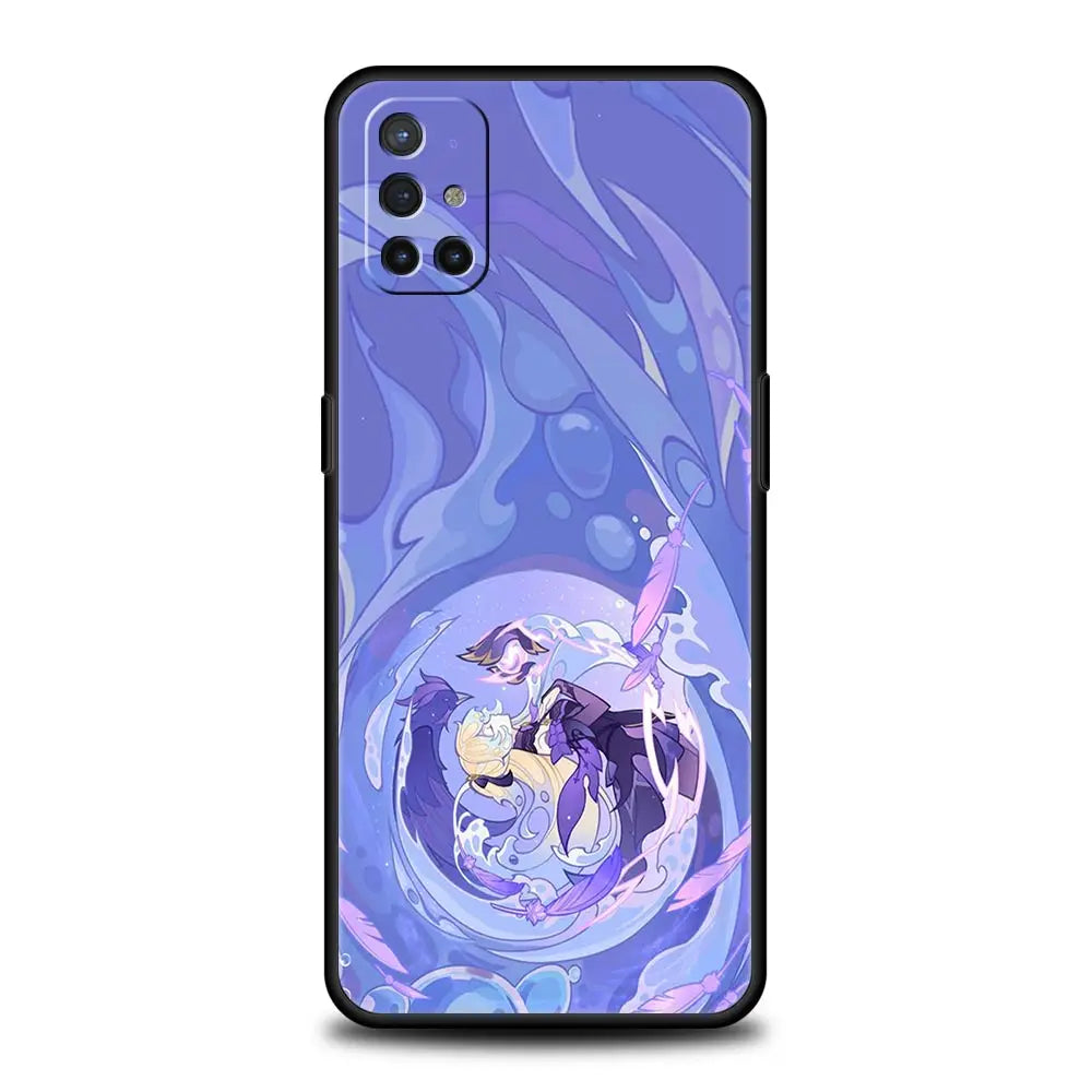 Genshin Impact Cartoon Logo Phone Case For OnePlus 10 9 Pro 9T 10R 9R 9RT 8T 8 7 6T 7T Nord 2T CE 2 5G N200 N10 N100 Black Cover