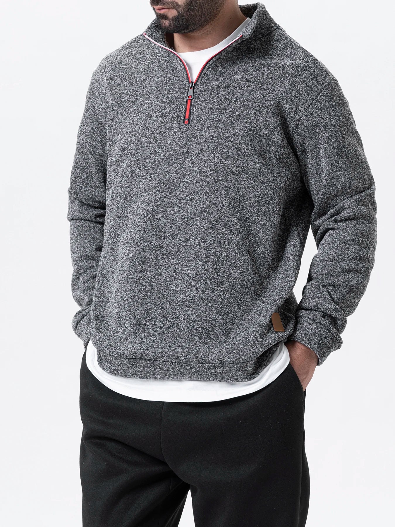 Men's Quarter Zip Up Sweaters Slim Fit Lightweight Mock Neck Pullover Casual Sweaters Half Turtleneck Knitted Outdoor Streetwear