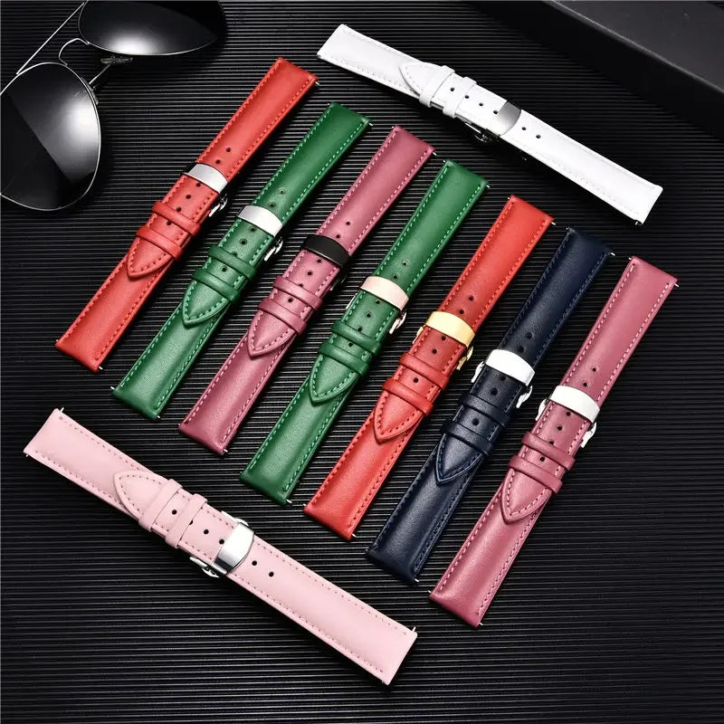 New Women's Business Commuter Strap 18mm 20mm 22mm 24mm with Automatic Butterfly Buckle Watchband