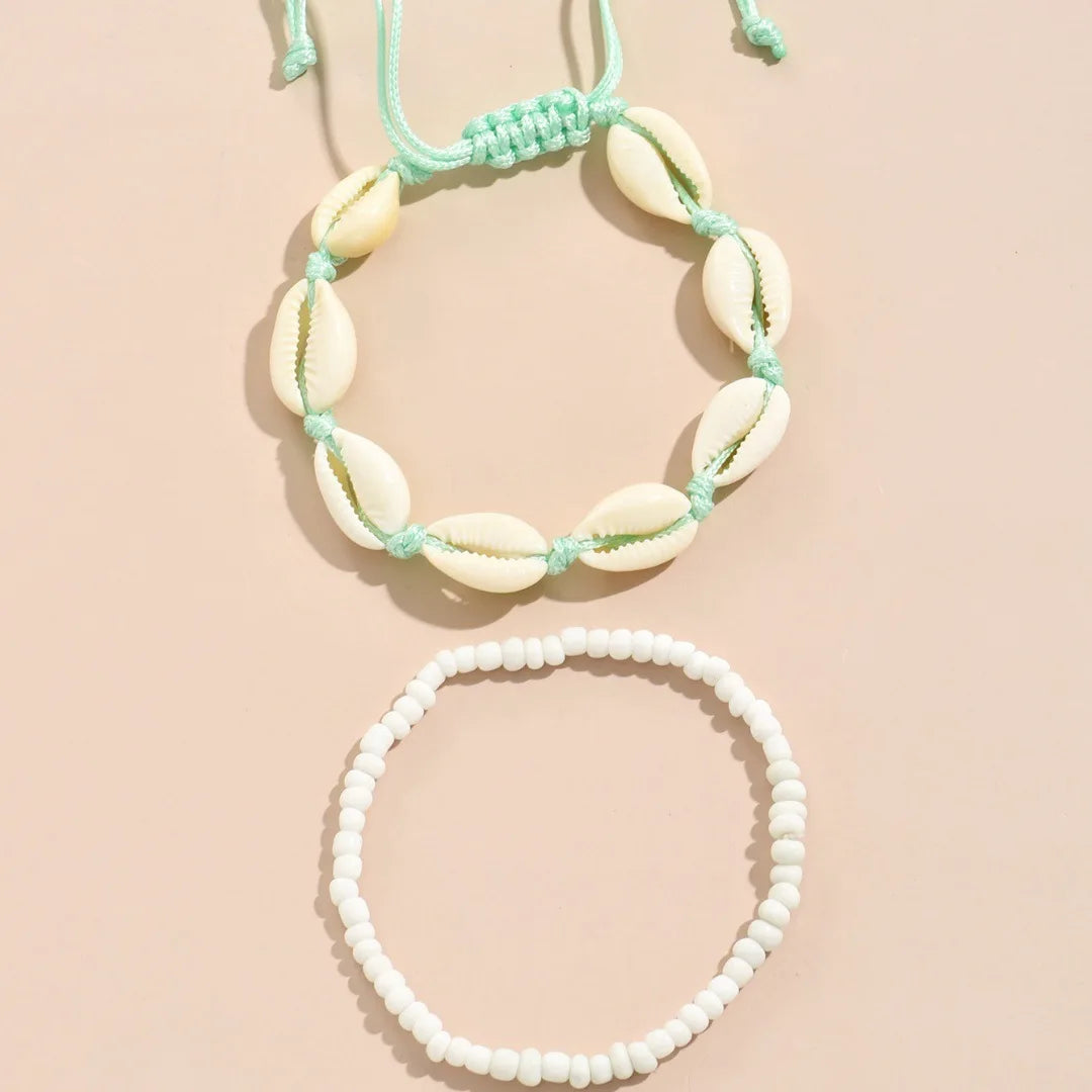 Best Sellers! Summer beach vacation handmade woven shell foot decoration