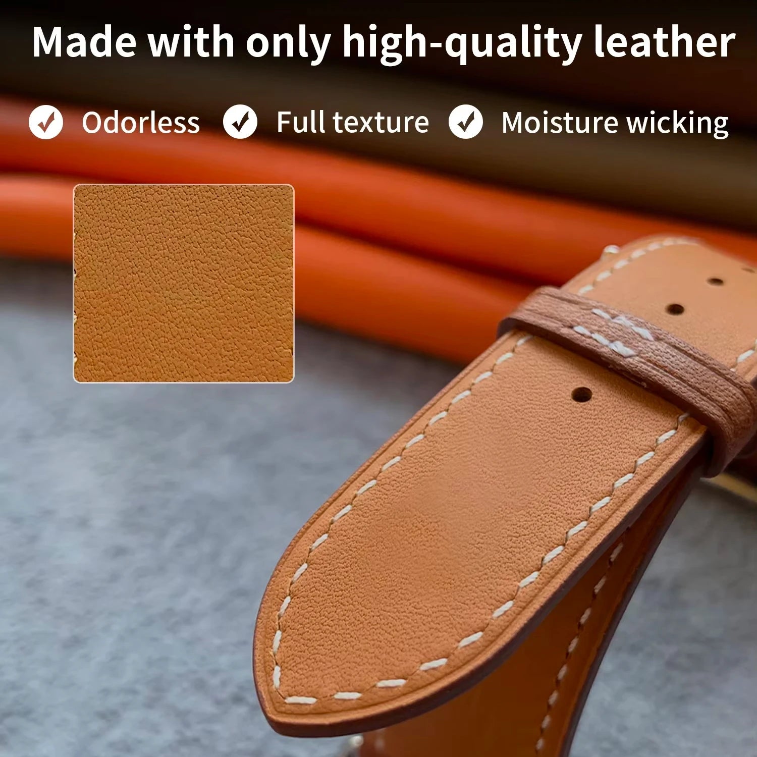 Kebitt High Quality Iwatch Ultra3 Genuine Leather Band Deployment Buckle Strap For Apple Watch Series11 10 9 8 7 Se 3 46 45 49mm