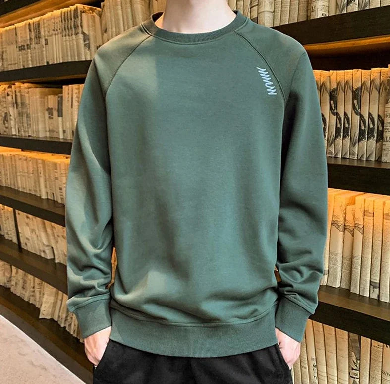 T Shirts for Men Plain Smooth Pullover Unicolor Tops Round Neck Male Clothes Polyester Fashion Trends 2025 Japan Y2k Sweatshirts