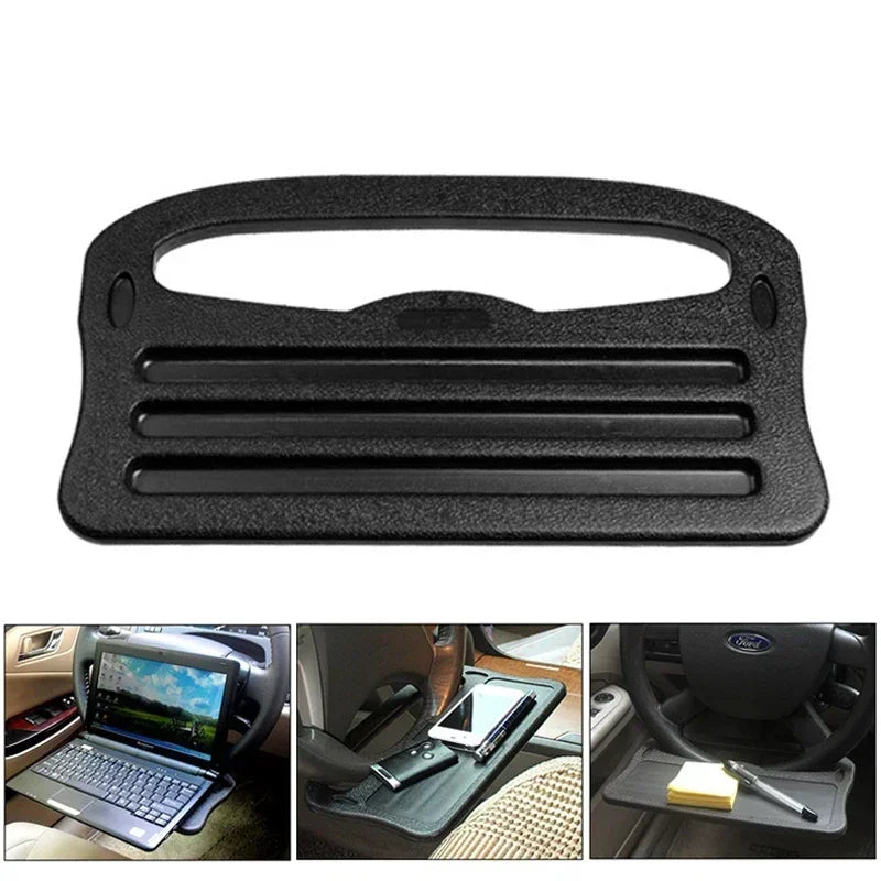 Small Table Board for Car Portable Travel Car Storage Rack Drinks Tray and Dinner Plate Car Steering Wheel Dining Table