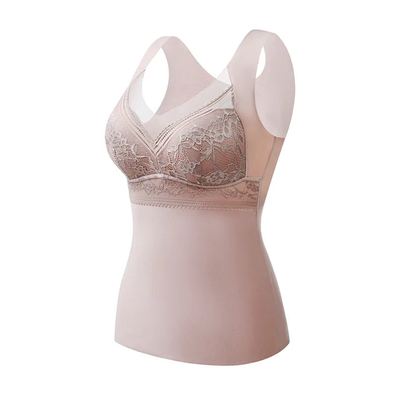 Women Thermal Underwear Winter  Bottoming Top Seamless Thick Double Layer Warm Lingerie Warm bra Sports underwear