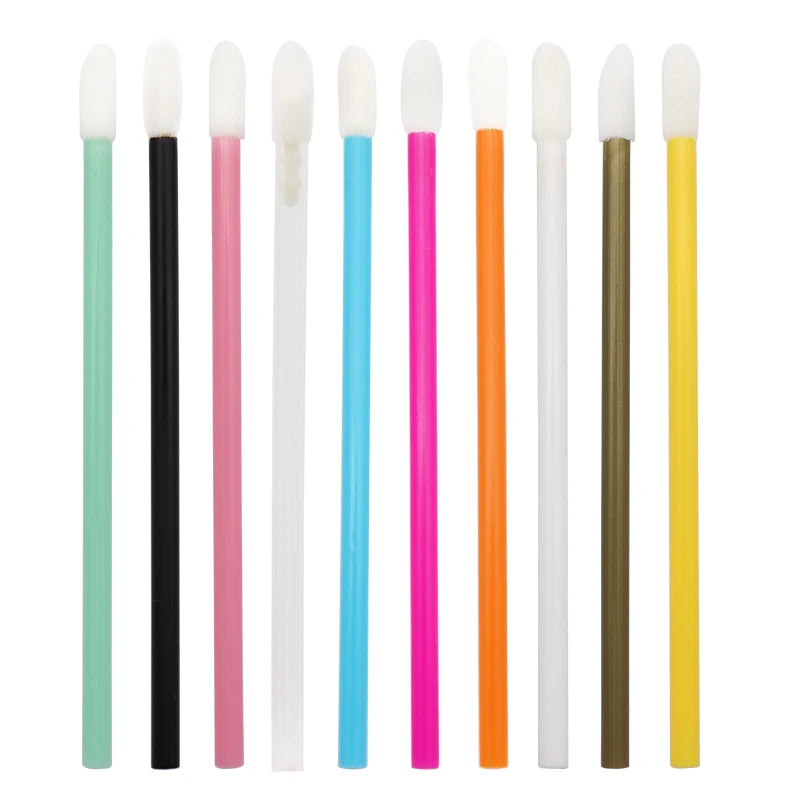50 pcs Disposable Hollow Lip Brush Soft Lipstick Mascara Wands Applicators Eyelash Cleaner Cosmetic Eyelash Extension Tools