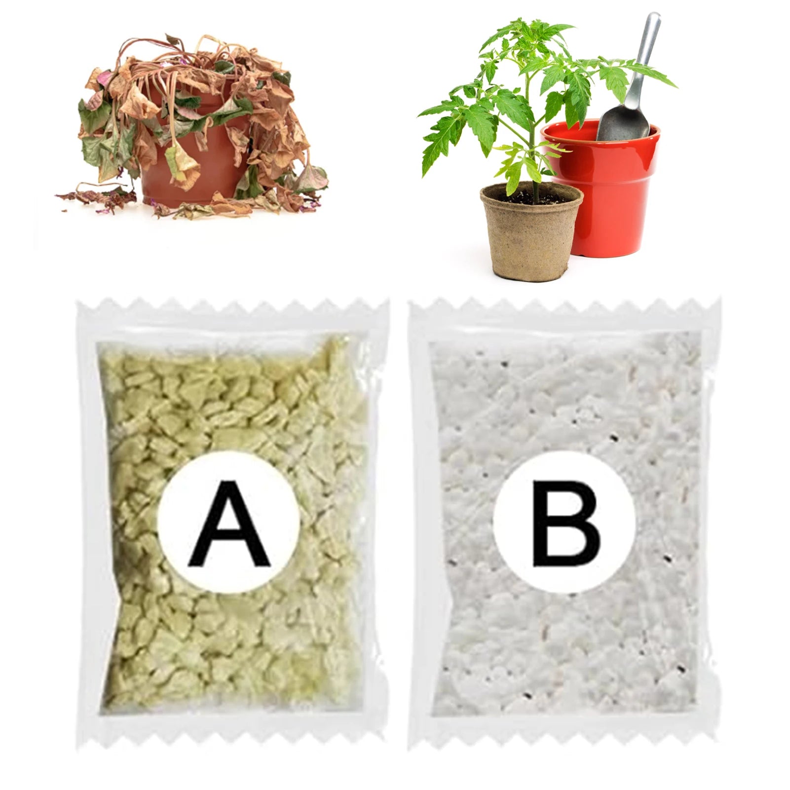 Garden Fertilizer A+B Hydroponic Plant Concentrated Easy to Use Promote Absorption Efficiency for Vegetables Flowers Grass