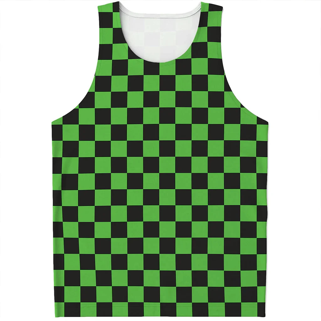 Simple Checkered Pattern Tank Tops Summer Fashion Streetwear 3D Printed Sleeveless T Shirts Casual Oversized Vest Mens Clothing