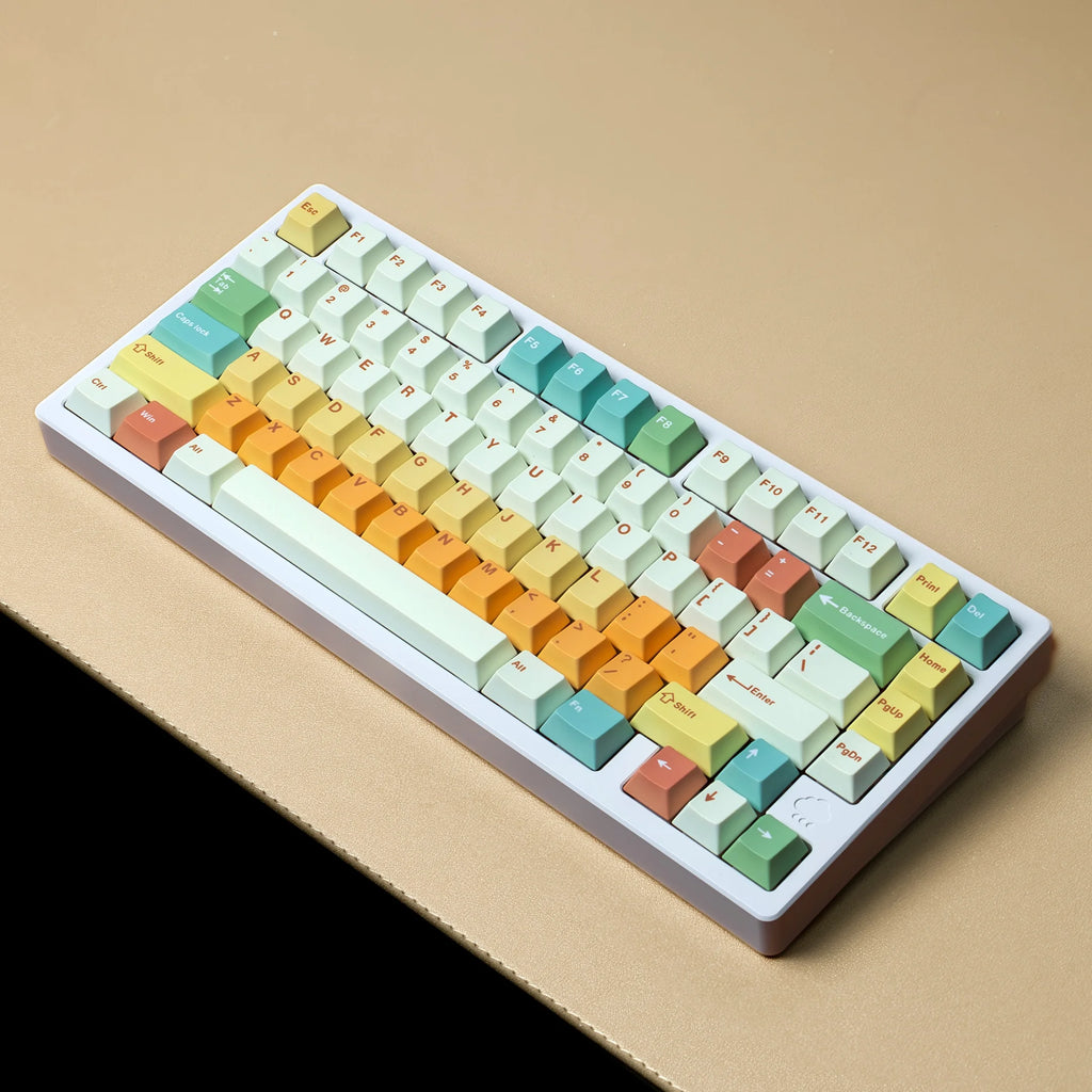 PBT Cherry Keycaps Candy House German Spanish French Korean Russian Keycap Dye Sub For Mechanical Keyboard Gaming RS6 V75X