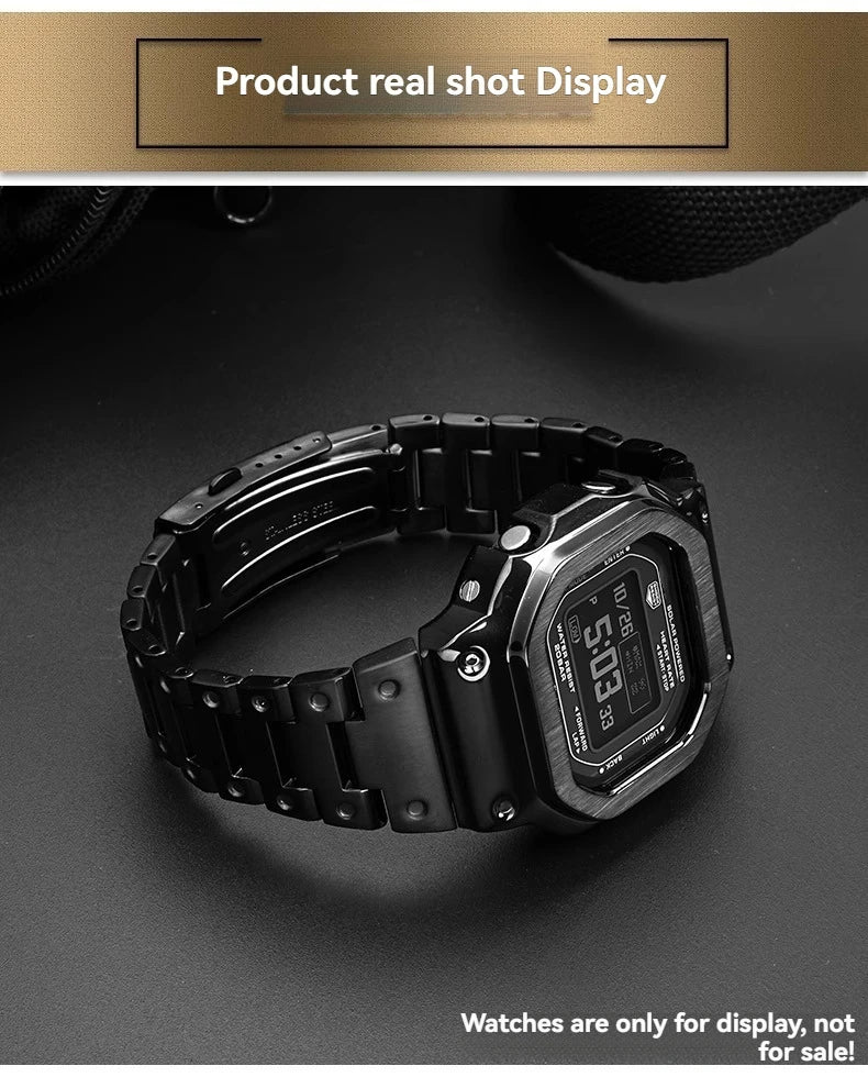 For Casio SHOCK Heart Rate Square DW-H5600 DW H5600 Stainless Steel Case Men's Stainless Steel Watch Strap Bezel Watchband Shell