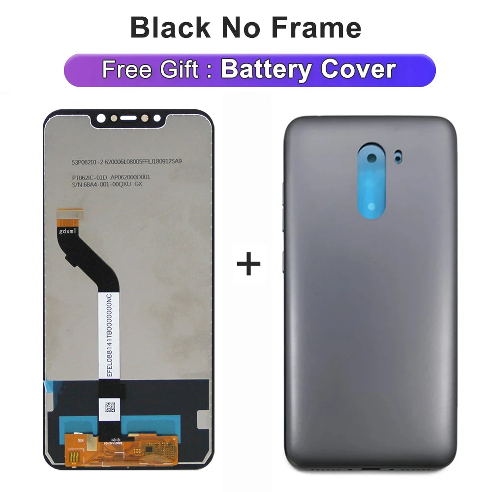 6.18” AMOLED For Xiaomi Poco F1 Screen with Frame, For Xiaomi Pocophone F1 PocoF1 LCD Display Touch Screen Digitizer Replacemen