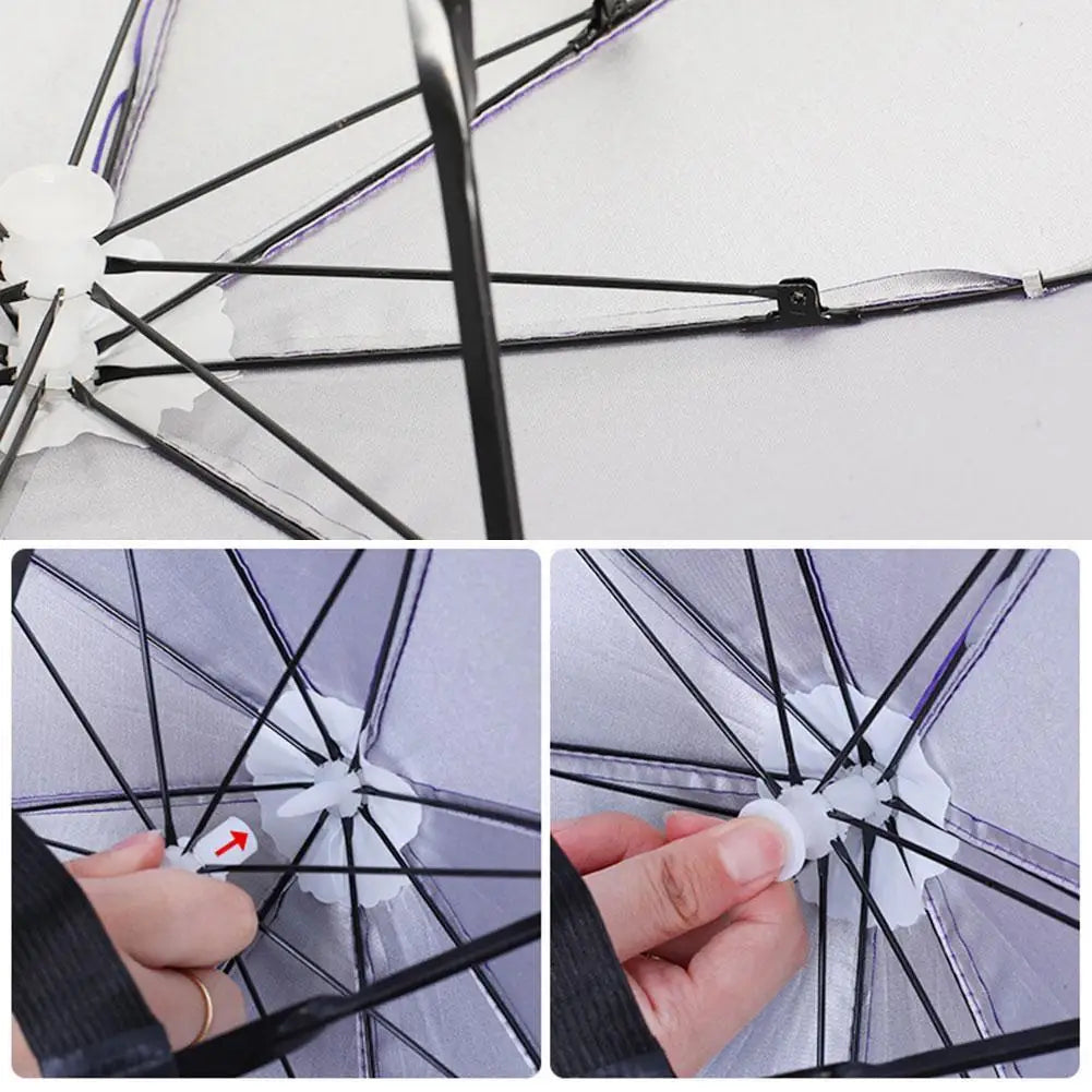 Rain Umbrella Hat Foldable Sun Shade Waterproof Fishing Headwear Cap Beach Head Hats Double-Layer UV Protection Sunscreen